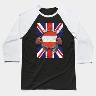 Austria Flag Great Britain Flag Ripped - Gift for Austrian From Austria Baseball T-Shirt